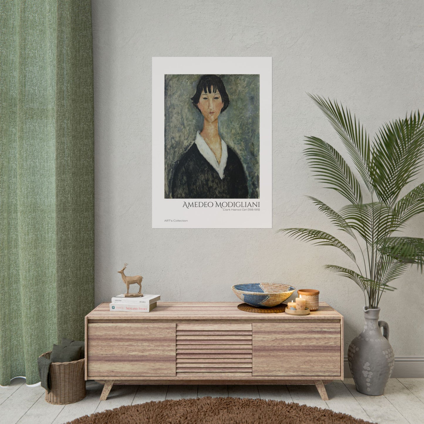 Dark Haired Girl (1918 - 1919) by Amedeo Modigliani / Affiche imprimée - Série ART's Collection