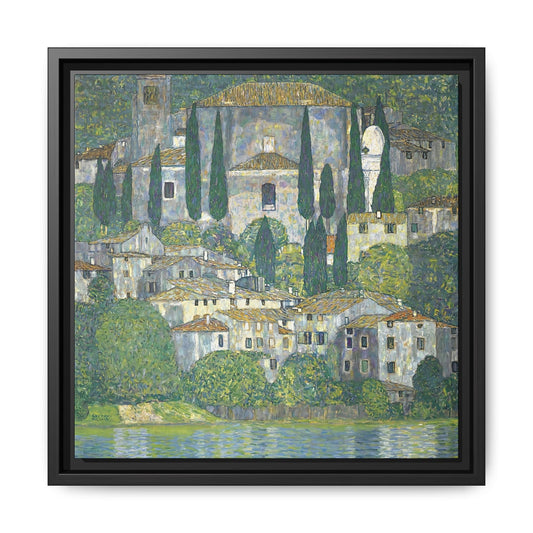 Church In Cassone - Landscape With Cypresses  by Gustav Klimt / Toile encadrée sur caisse américaine