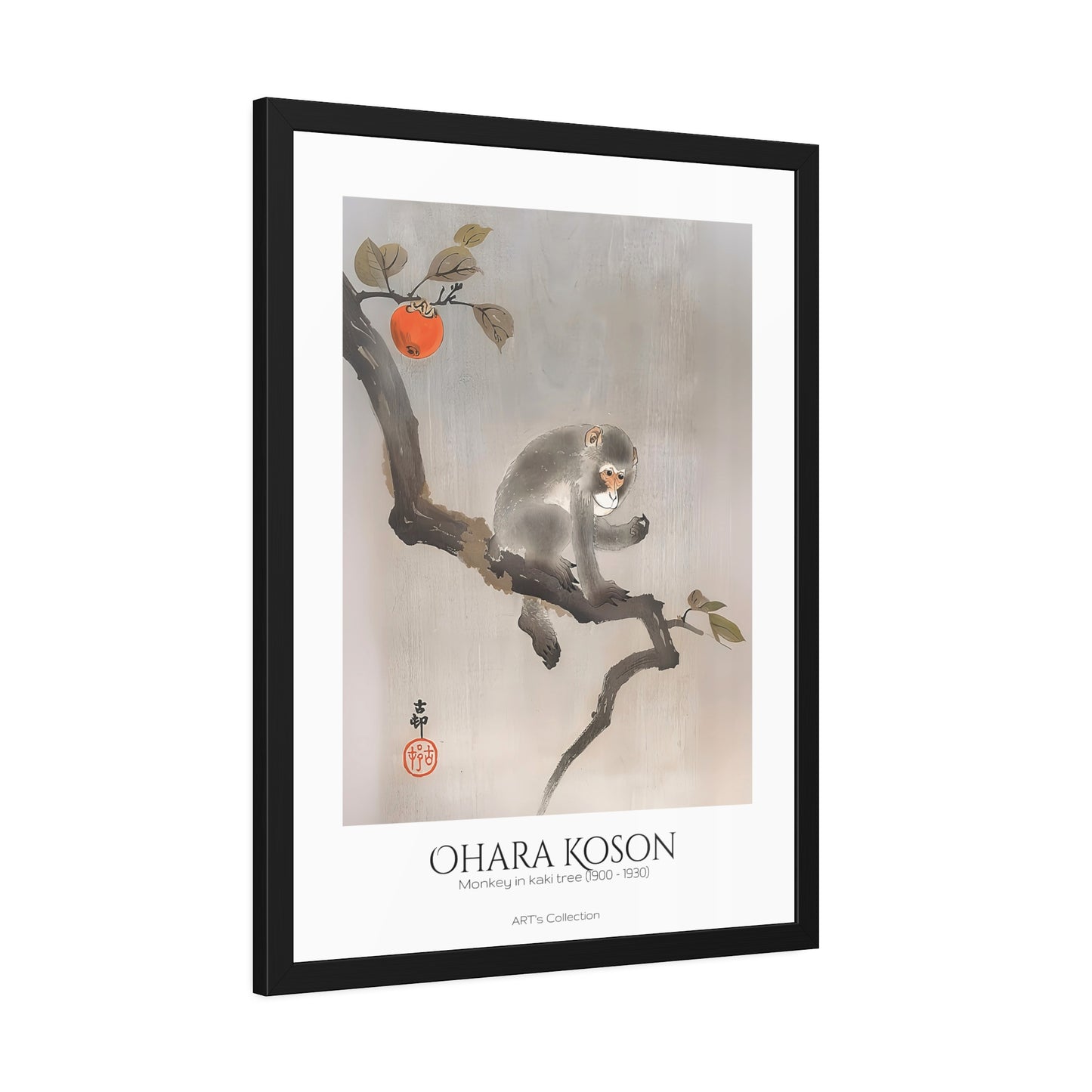 Monkey in kaki tree (1900-1930) by Ohara Koson / Affiche Encadrée série ART's Collection