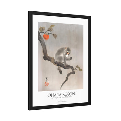 Monkey in kaki tree (1900-1930) by Ohara Koson / Affiche Encadrée série ART's Collection
