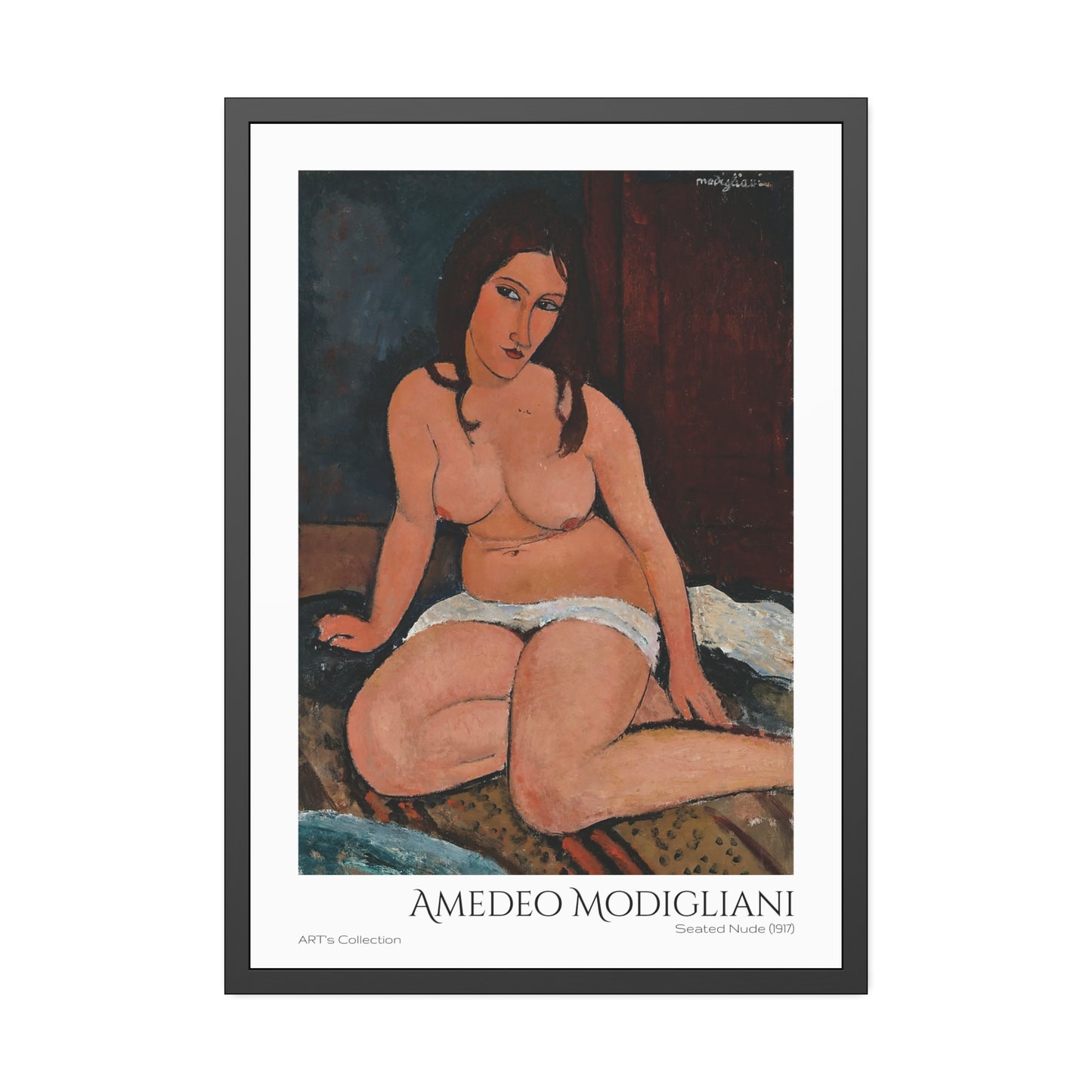 Seated Nude (1917) by Amedeo Modigliani  / Affiche Encadrée série ART's Collection