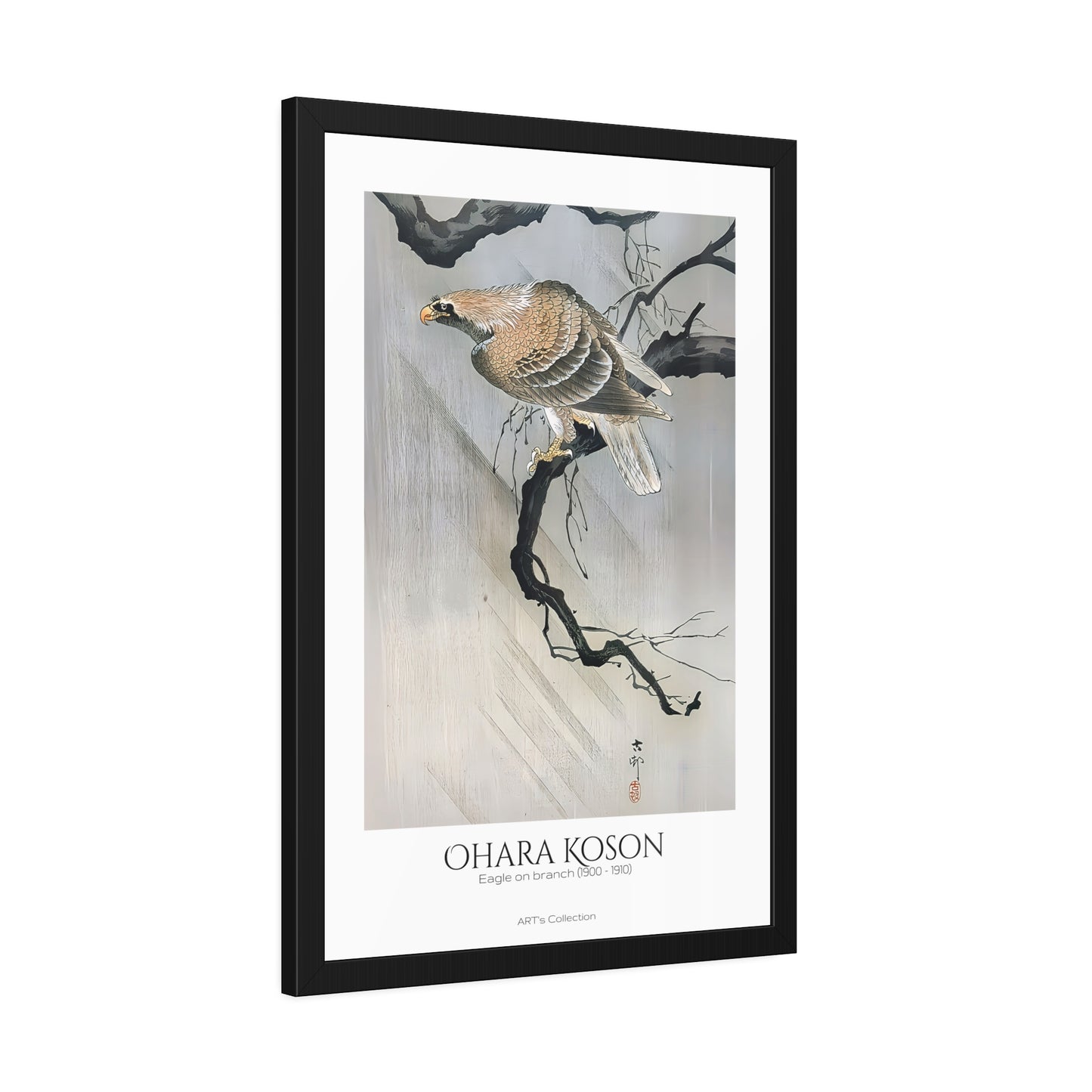Eagle on branch (1900 - 1910) by Ohara Koson / Affiche Encadrée série ART's Collection