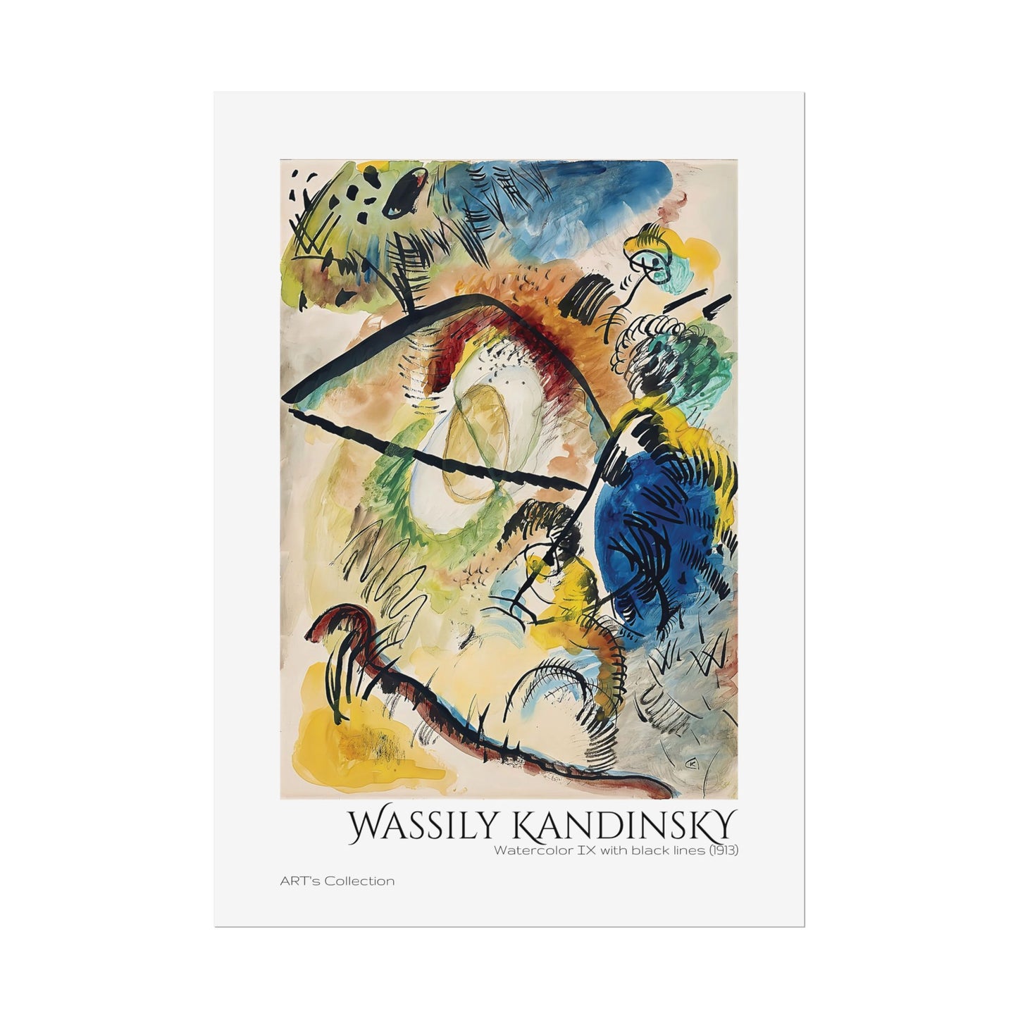 Watercolor IX with black lines (1913) by Wassily Kandinsky / Affiche imprimée - Série ART's Collection