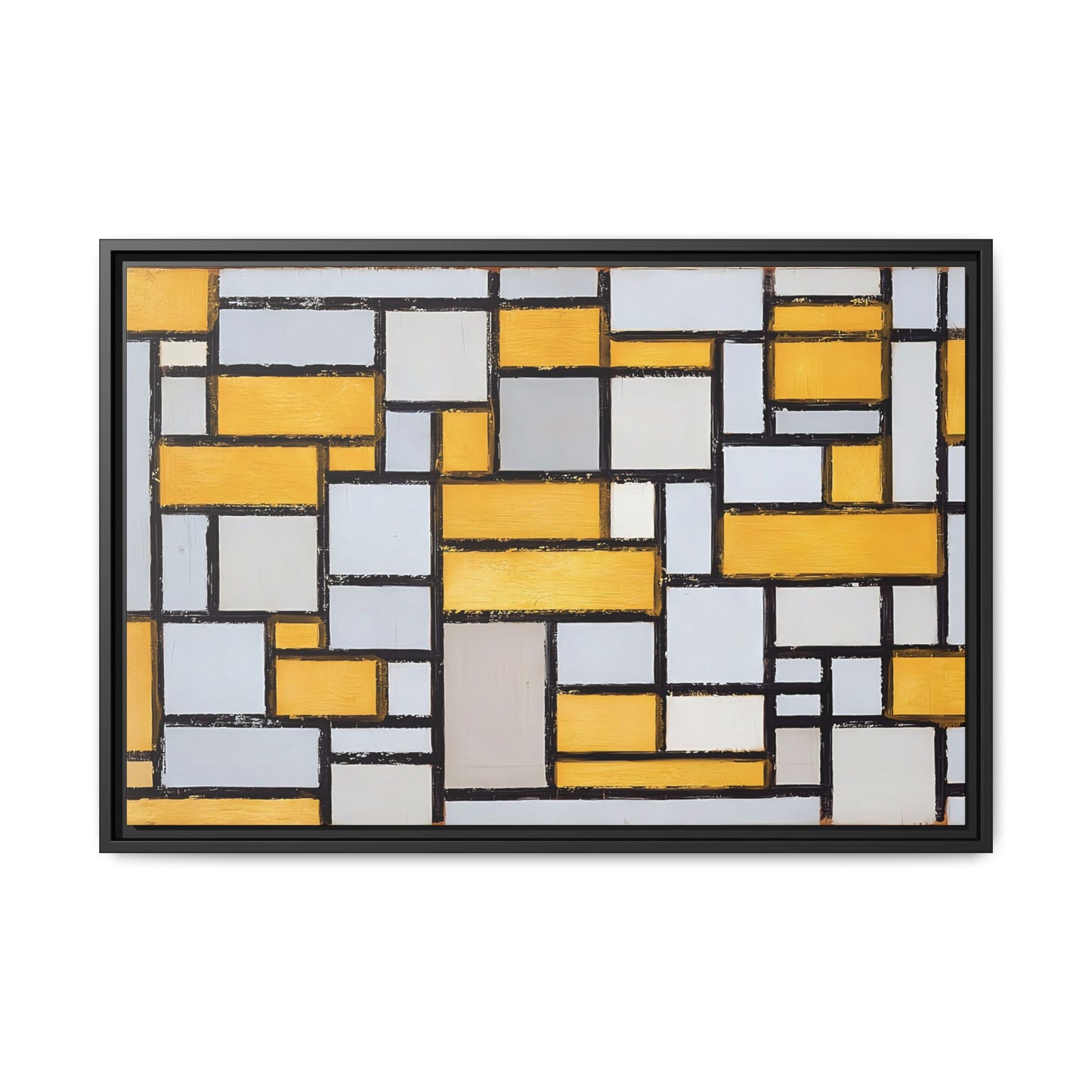 Composition with Grid 1 (1918) by Piet Mondrian  / Toile encadrée sur caisse américaine