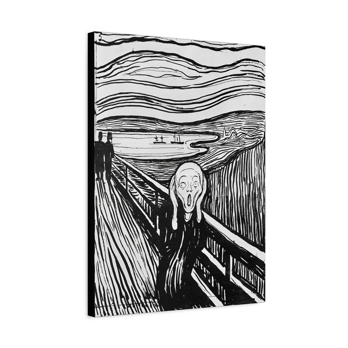 The Scream (1895) by Edvard Munch / Reproduction Fine Art sur Toile / Epaisseur 3,2cm - 1'25 po