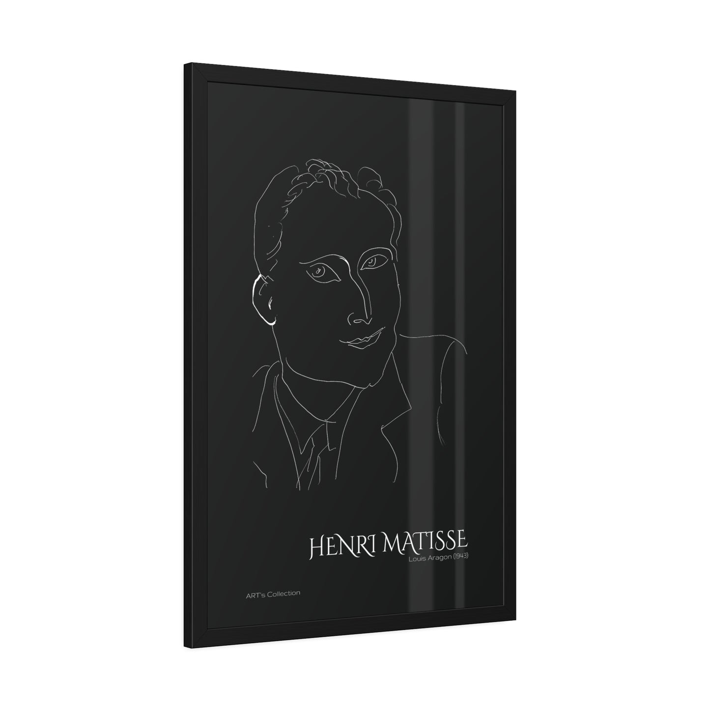 Louis Aragon (1943) black édition by Henri Matisse / Affiche Encadrée série ART's Collection