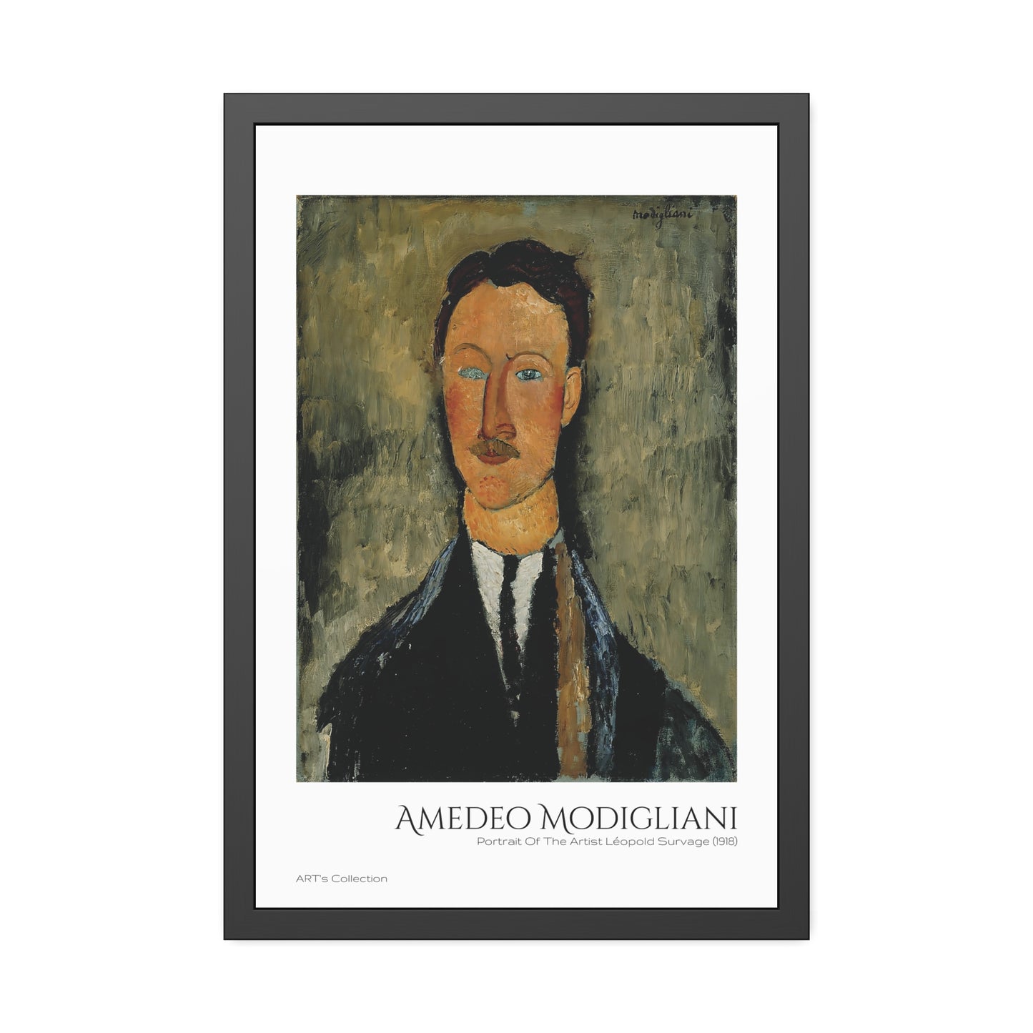 Portrait Of The Artist Léopold Survage (1918) by Amedeo Modigliani  / Affiche Encadrée série ART's Collection