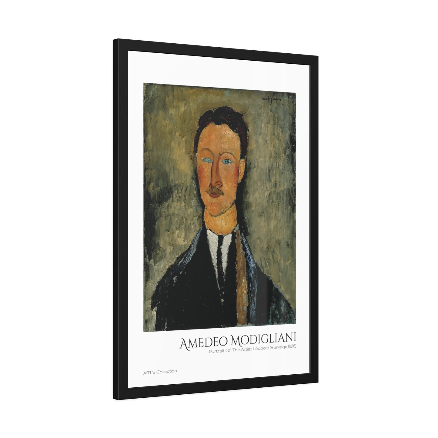 Portrait Of The Artist Léopold Survage (1918) by Amedeo Modigliani  / Affiche Encadrée série ART's Collection