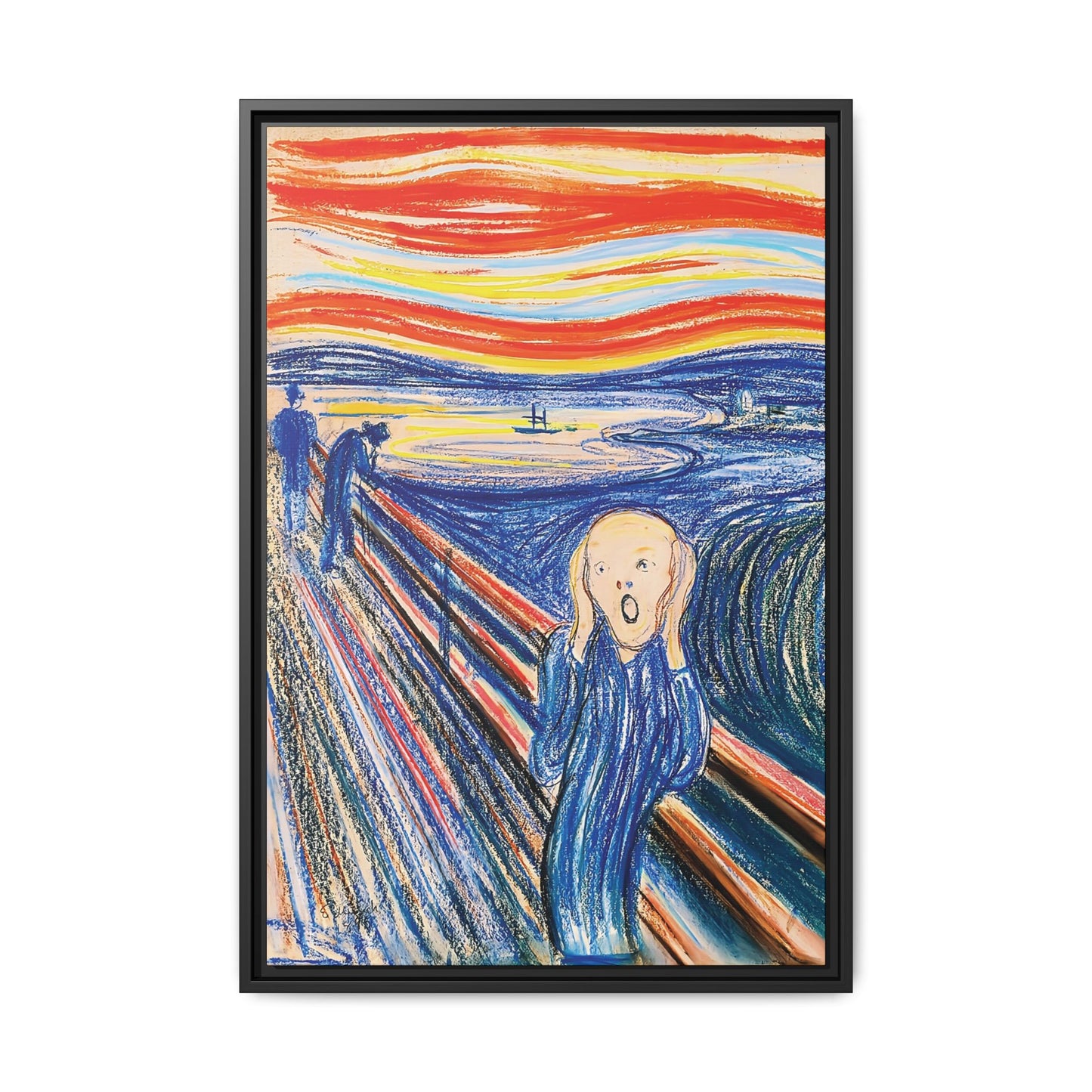 The Scream (1895) color version by Edvard Munch  / Toile encadrée sur caisse américaine