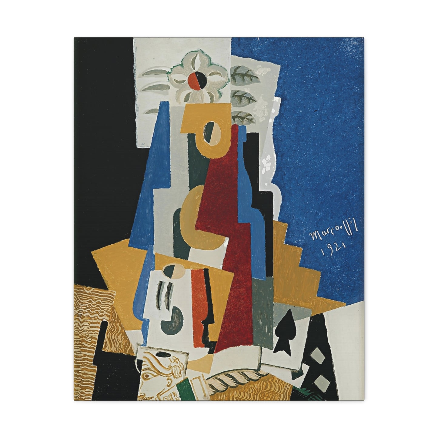 Nature Morte à L'as De Pique by Louis Marcoussis  / Reproduction Fine Art sur Toile /  Epaisseur 3.2 cm - 1.25 inch