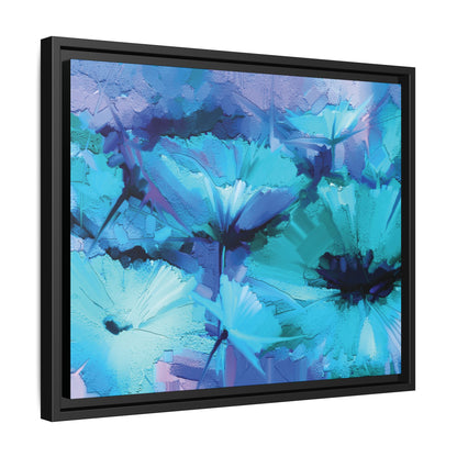 Tableau Floral Turquoise "Série Sign Collections" / Toile encadrée sur caisse américaine