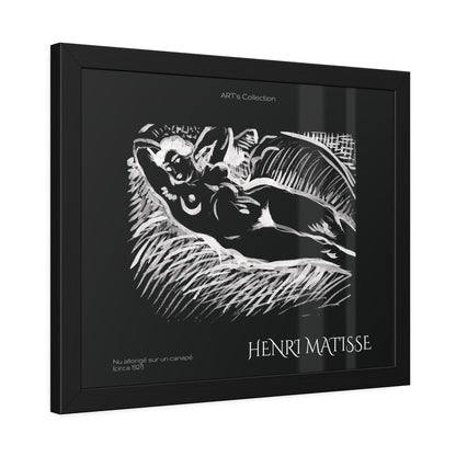 Nu allongé sur un canapé (circa 1927) black édition by Henry Matisse  / Affiche Encadrée série ART's Collection