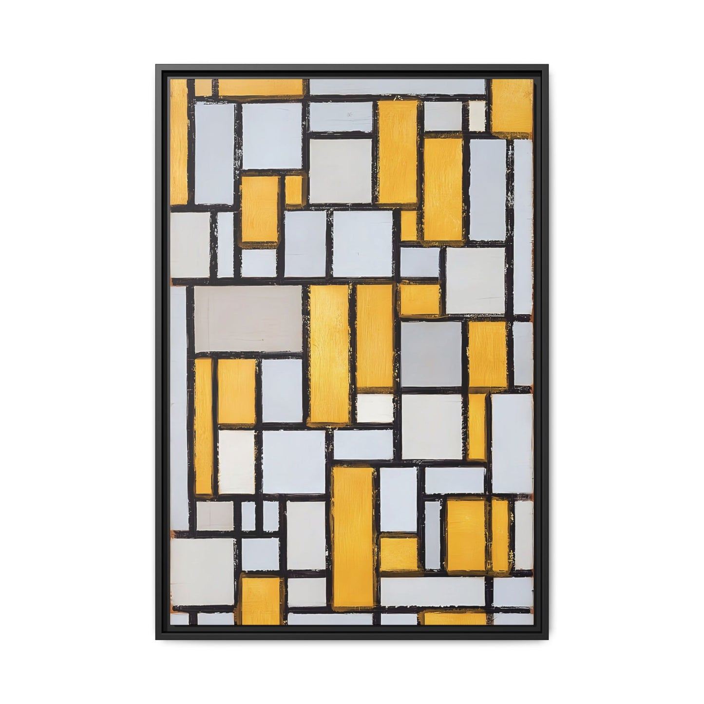 Composition with Grid 1 (1918) by Piet Mondrian  / Toile encadrée sur caisse américaine