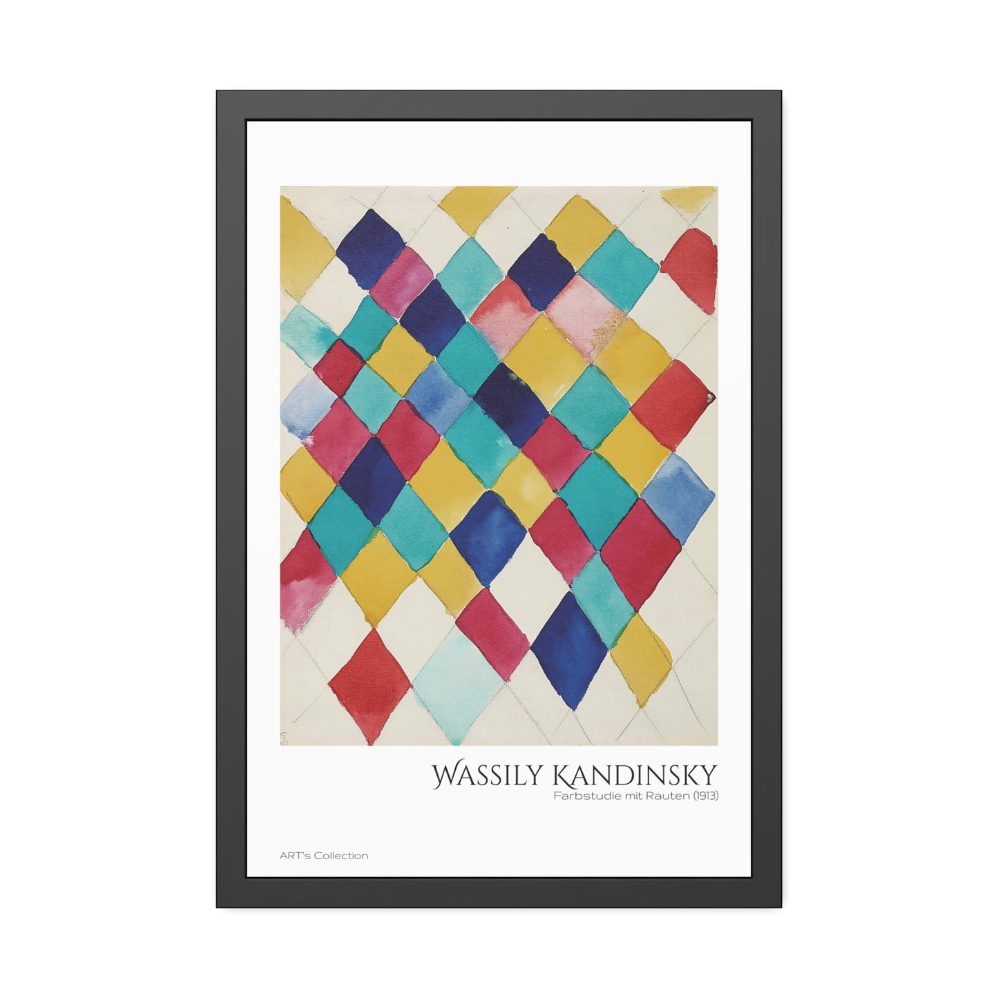 Farbstudie mit Rauten (1913) by Wassily Kandinsky / Affiche Encadrée série ART's Collection