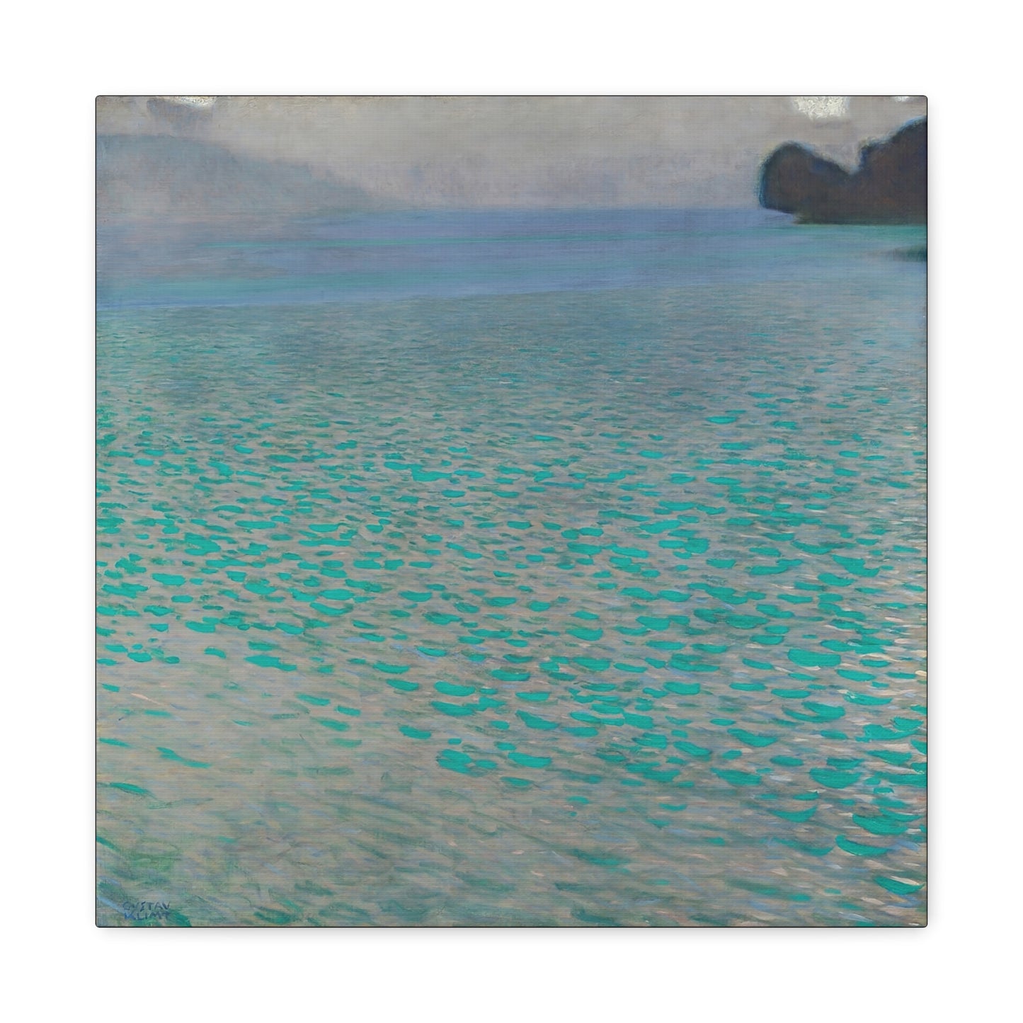 Attersee (1900) by Gustav Klimt / Reproduction Fine Art sur Toile / Flanc Large Epaisseur 3.2 cm - 1.25 inch