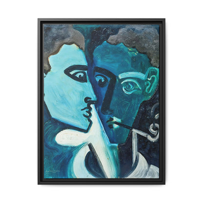 Doppelportrait (1928) by Andreas Walser / Toile encadrée sur caisse américaine