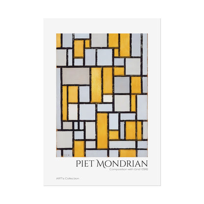 Composition with Grid 1 (1918) by Piet Mondrian / Affiche imprimée - Série ART's Collection