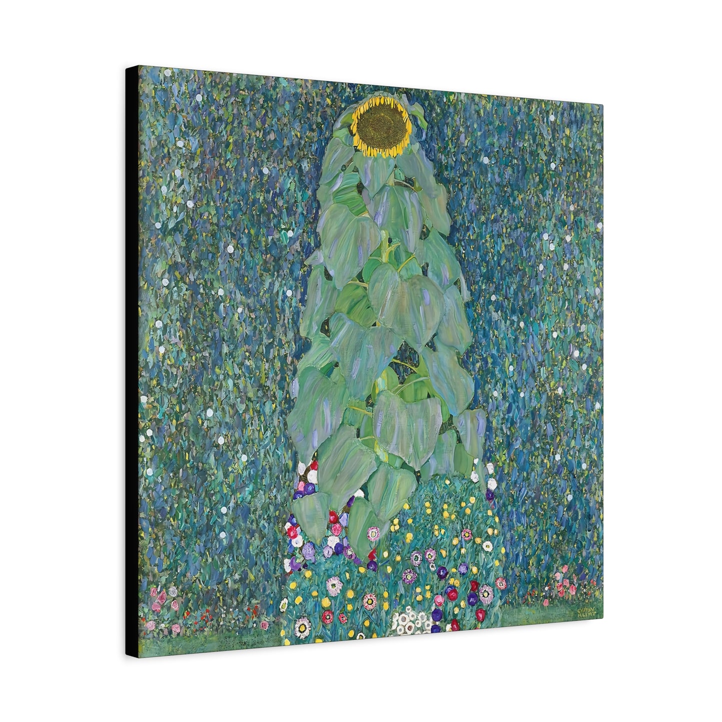 Sunflowers (1883) by Gustav Klimt / Reproduction Fine Art sur Toile / Flanc Large Epaisseur 3.2 cm - 1.25 inch
