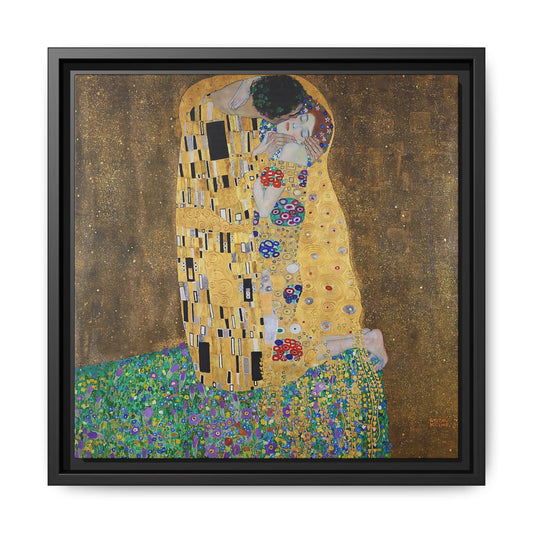 The kiss (lovers) (1908) by Gustav Klimt / Toile encadrée sur caisse américaine