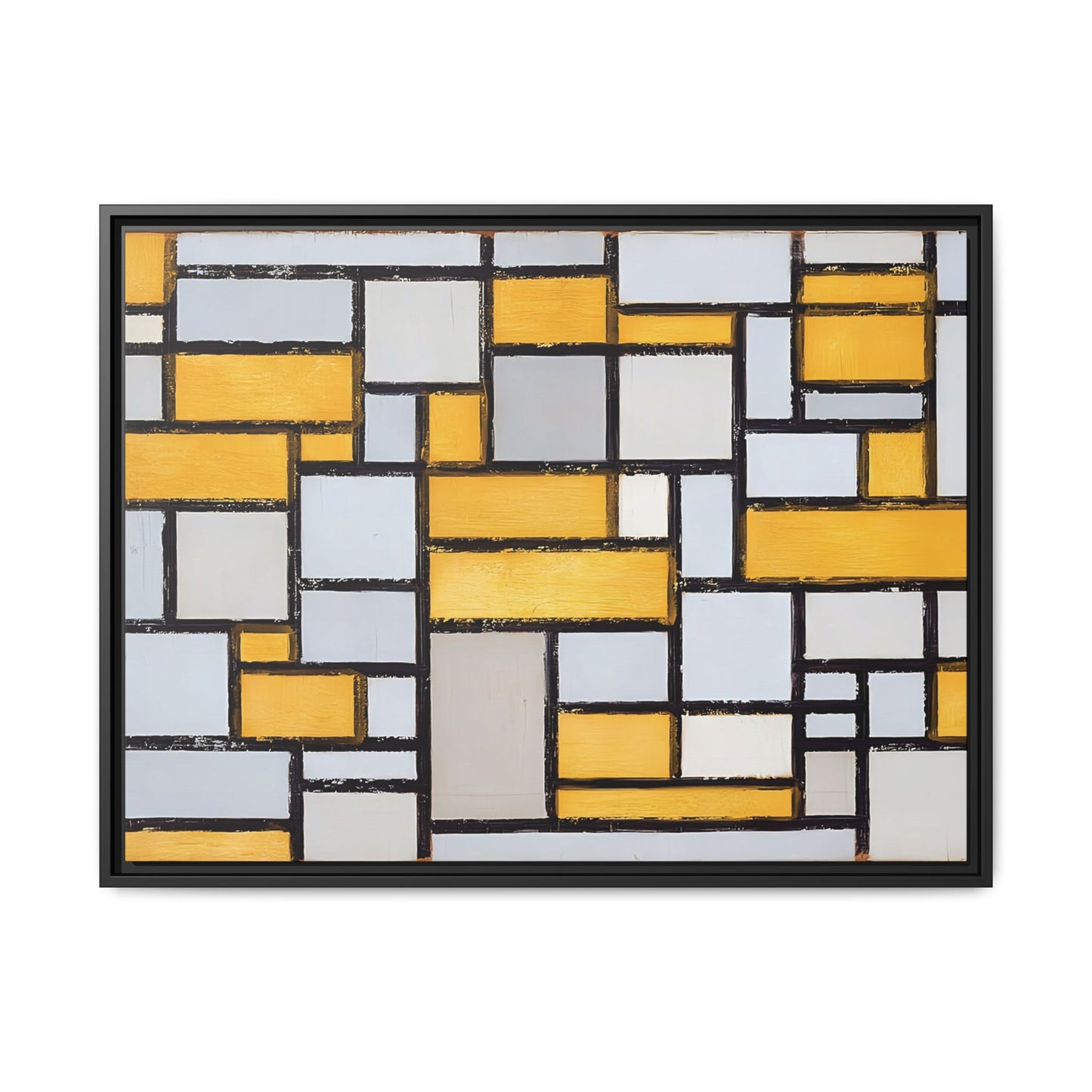 Composition with Grid 1 (1918) by Piet Mondrian  / Toile encadrée sur caisse américaine