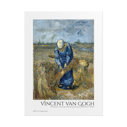 Peasant Woman Binding Sheaves (After Millet) by Vincent van Gogh / Affiche imprimée - Série ART's Collection