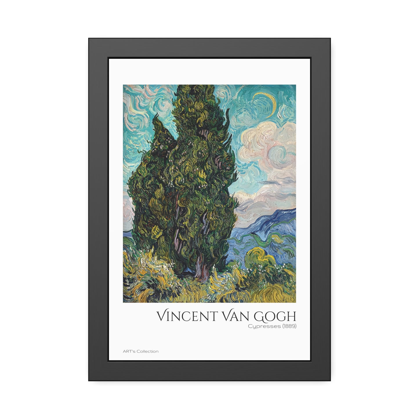 Cypresses (1889) by Vincent Van Gogh / Affiche Encadrée série ART's Collection