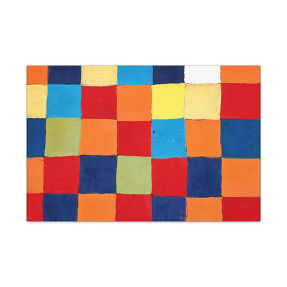 Color chart Qu 1 (1930) by Paul Klee / Reproduction Fine Art sur Toile / Large Epaisseur 3.2 cm - 1.25 inch