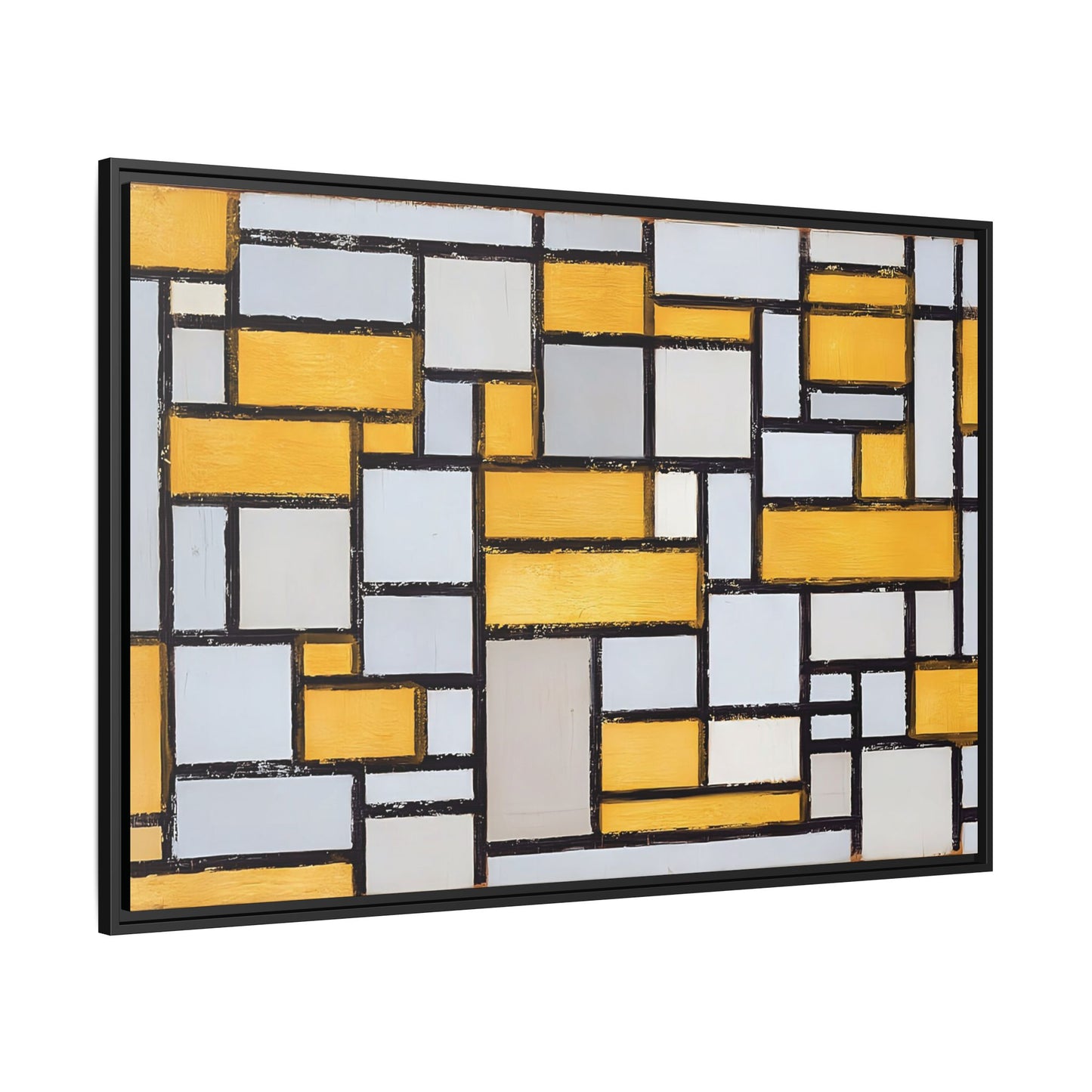Composition with Grid 1 (1918) by Piet Mondrian  / Toile encadrée sur caisse américaine