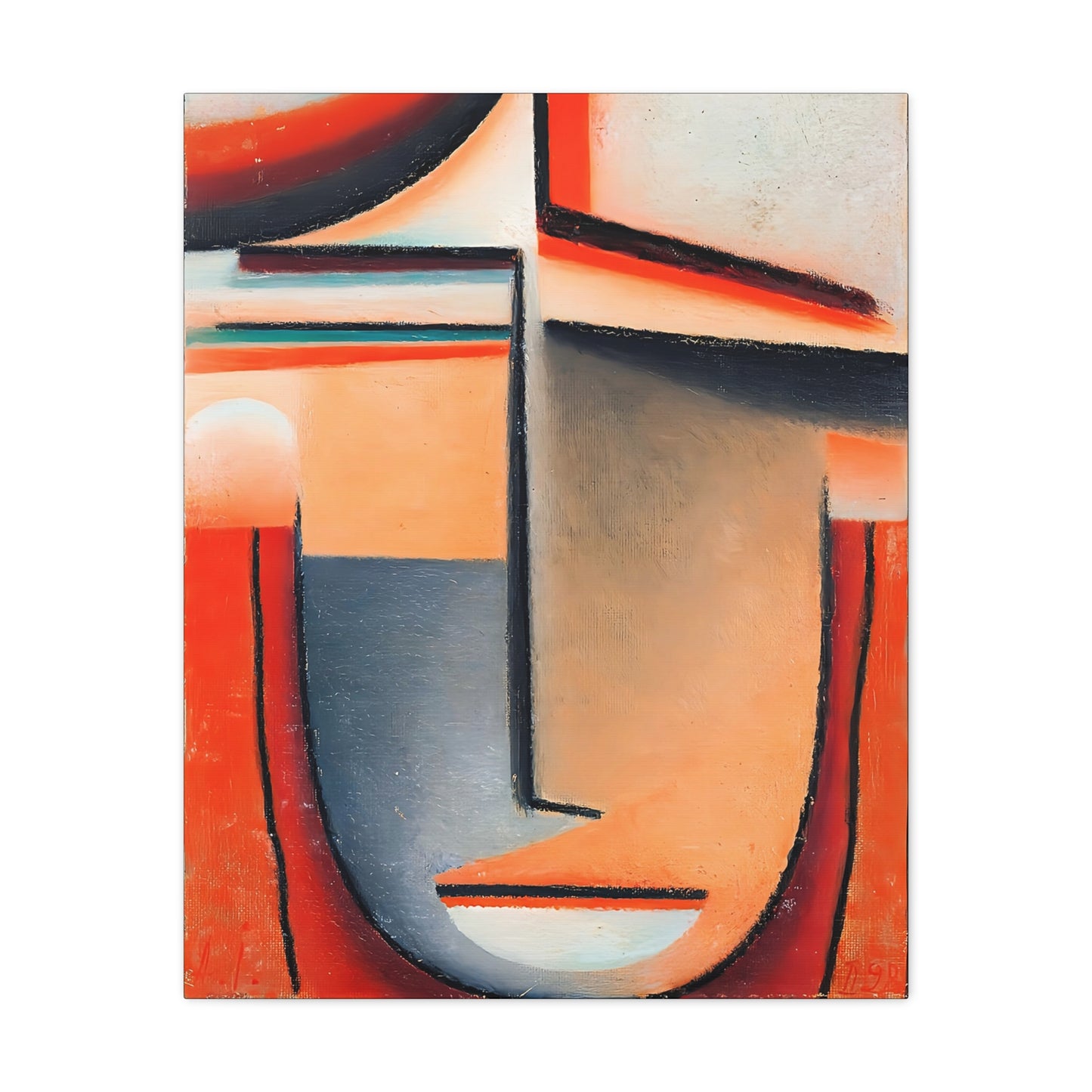 Abstract Head - Tragic (1928) by Alexej von Jawlensky / Reproduction Fine Art sur Toile /  Epaisseur 3.2 cm - 1.25 inch