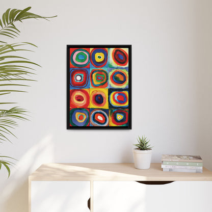 Wassily Kandinsky / Etude De Couleurs : Carrés avec Cercles Concentriques (1913) /Toile encadrée sur caisse américaine