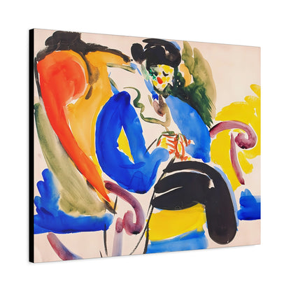 Calligraphic #2 Woman on Chair (1914-18) by Henry Lyman Saÿen  / Reproduction Fine Art sur Toile / Flanc Large Epaisseur 3.2 cm - 1.25 inch