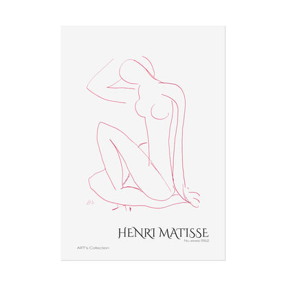 Nu assis (1952) version rouge by Henri Matisse / Affiche imprimée - Série ART's Collection