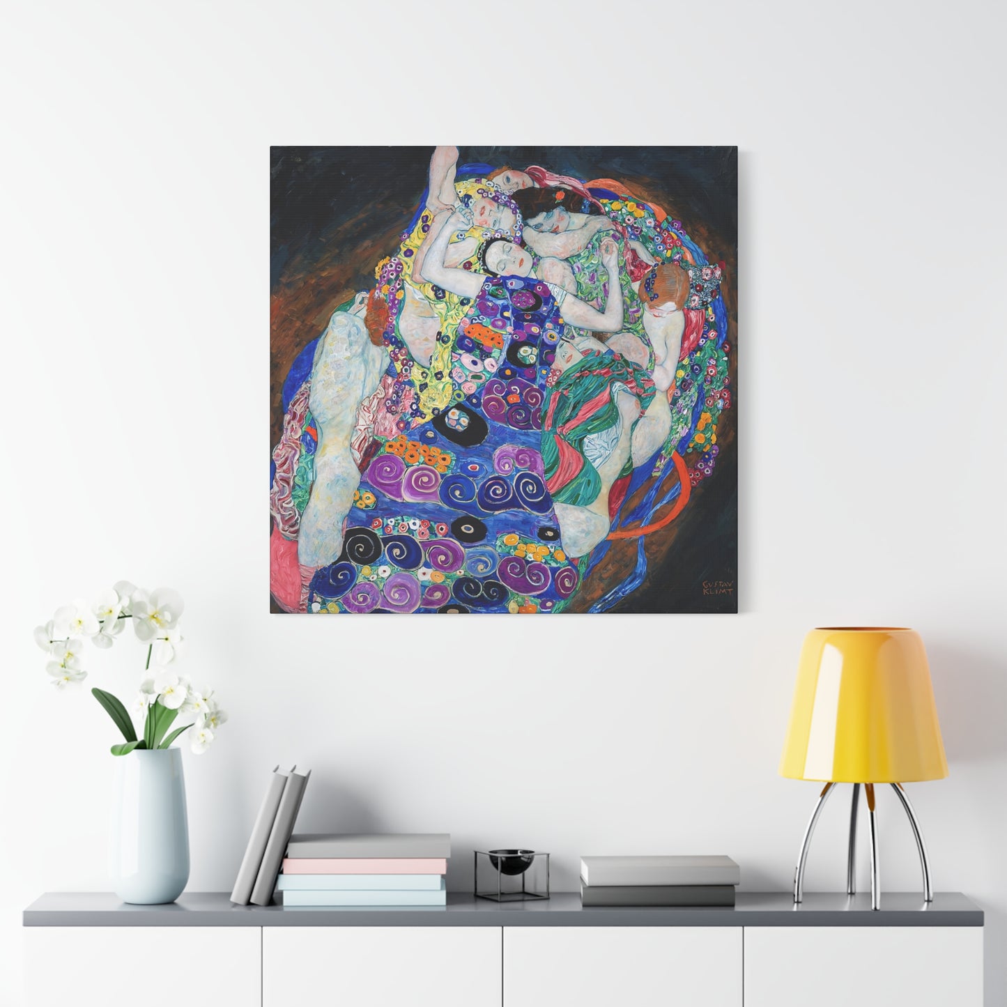The Maiden (1913) by Gustav Klimt / Reproduction Fine Art sur Toile / Flanc Large Epaisseur 3.2 cm - 1.25 inch