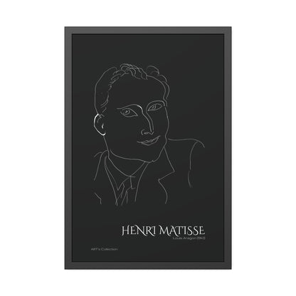 Louis Aragon (1943) black édition by Henri Matisse / Affiche Encadrée série ART's Collection