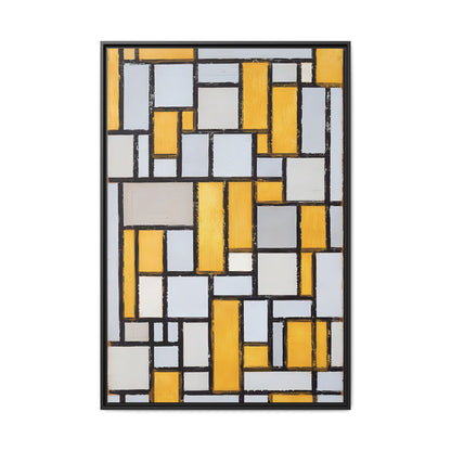 Composition with Grid 1 (1918) by Piet Mondrian  / Toile encadrée sur caisse américaine