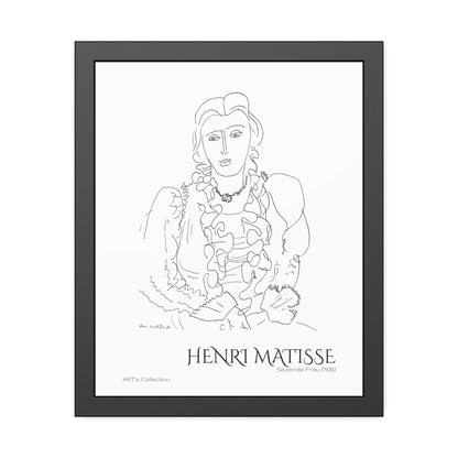 Sitzende Frau (1936) by Henri Matisse  / Affiche Encadrée série ART's Collection