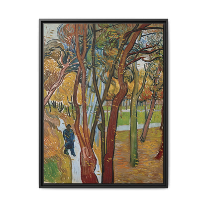 The garden of Saint Paul's Hospital (The fall of the leaves) by Vincent van Gogh / Toile encadrée sur caisse américaine