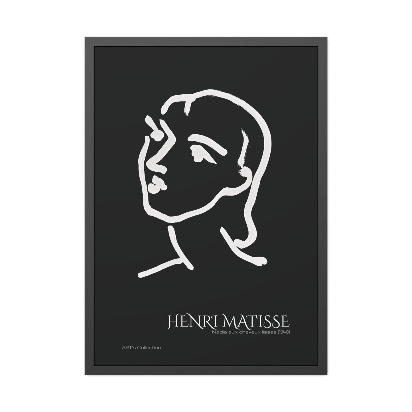 Nadia aux cheveux lisses (1948) black édition by Henri Matisse / Affiche Encadrée série ART's Collection