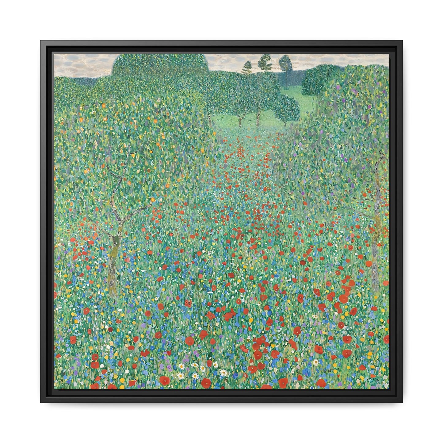 Blühender Mohn Mohnwiese (1907) by Gustav Klimt / Toile encadrée sur caisse américaine