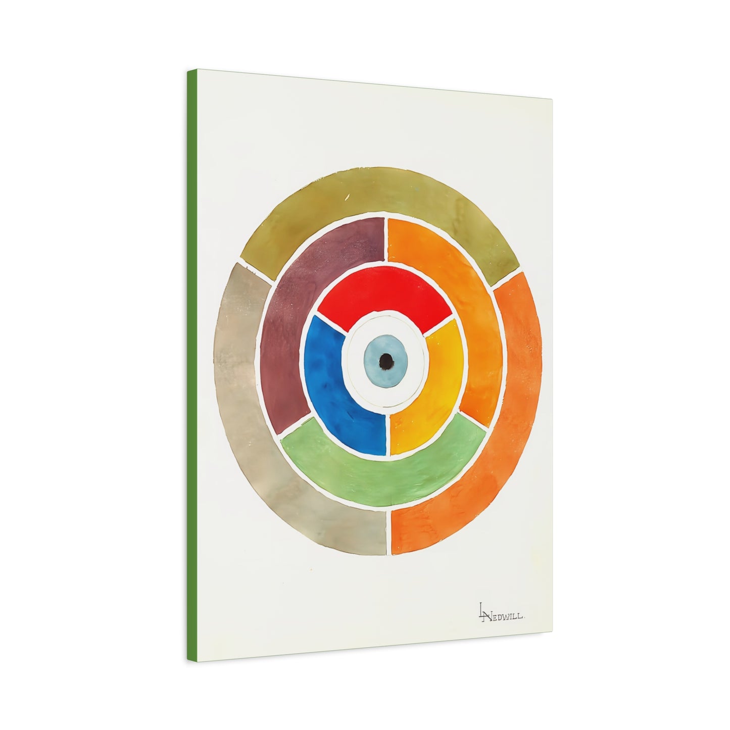 Disc Showing Primary Secondary and Tertiary Colors (ca 1900) by Elizabeth A. Nedwill / Reproduction Fine Art sur Toile /   3.2 cm-1.25 inch