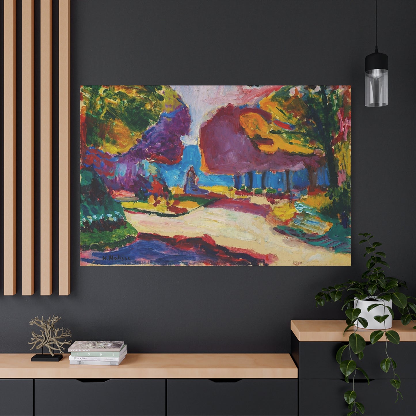 Jardin du Luxembourg, Paris (1902) by Henri Matisse / Reproduction Fine Art sur Toile / Flanc Large Epaisseur 3.2 cm - 1.25 inch