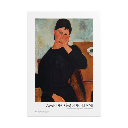 Elvira Resting at a Table (1919) by Amedeo Modigliani / Affiche imprimée - Série ART's Collection