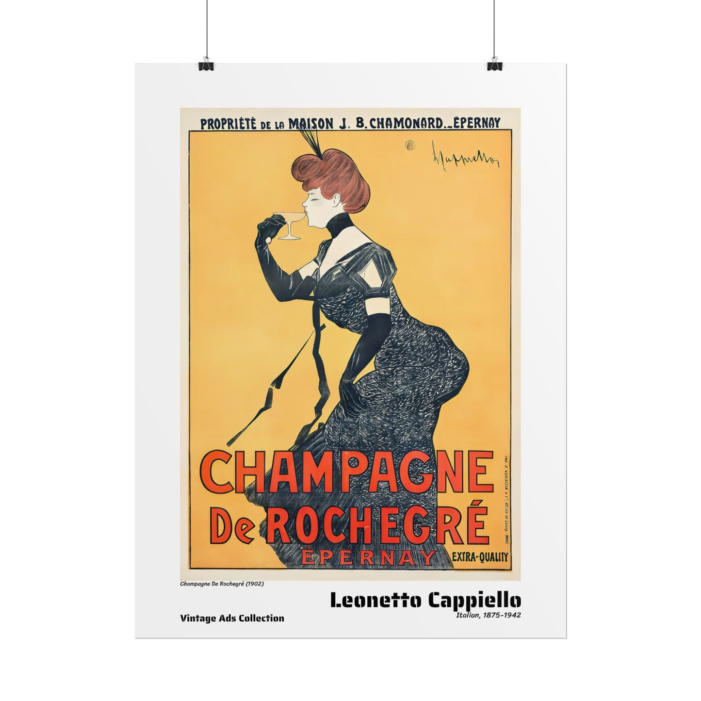 Champagne De Rochegré (1902) by Leonetto Cappiello / Affiche imprimée - Série Vintage Ads Collection