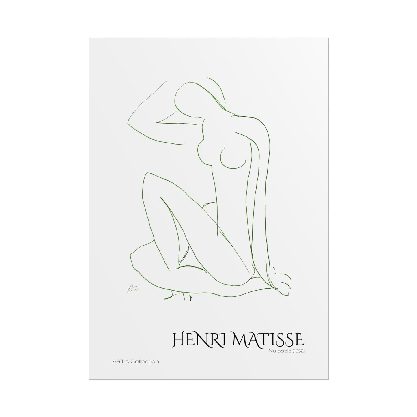 Nu assis (1952) version verte by Henri Matisse / Affiche imprimée - Série ART's Collection