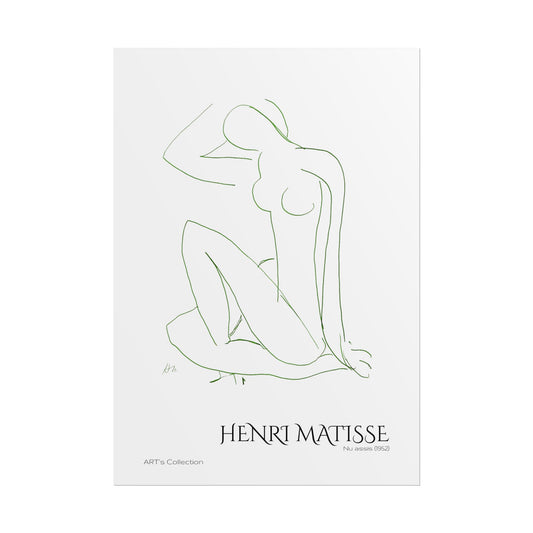 Nu assis (1952) version verte by Henri Matisse / Affiche imprimée - Série ART's Collection