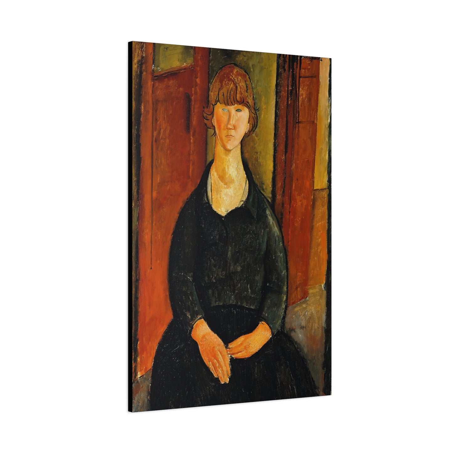 Flower Vendor (1919) by Amedeo Modigliani / Reproduction Fine Art sur Toile / Flanc Large Epaisseur 3.2 cm - 1.25 inch