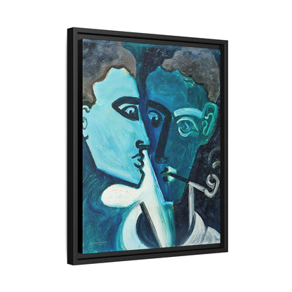 Doppelportrait (1928) by Andreas Walser / Toile encadrée sur caisse américaine