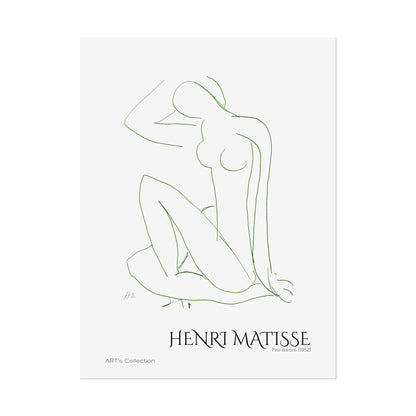 Nu assis (1952) version verte by Henri Matisse / Affiche imprimée - Série ART's Collection