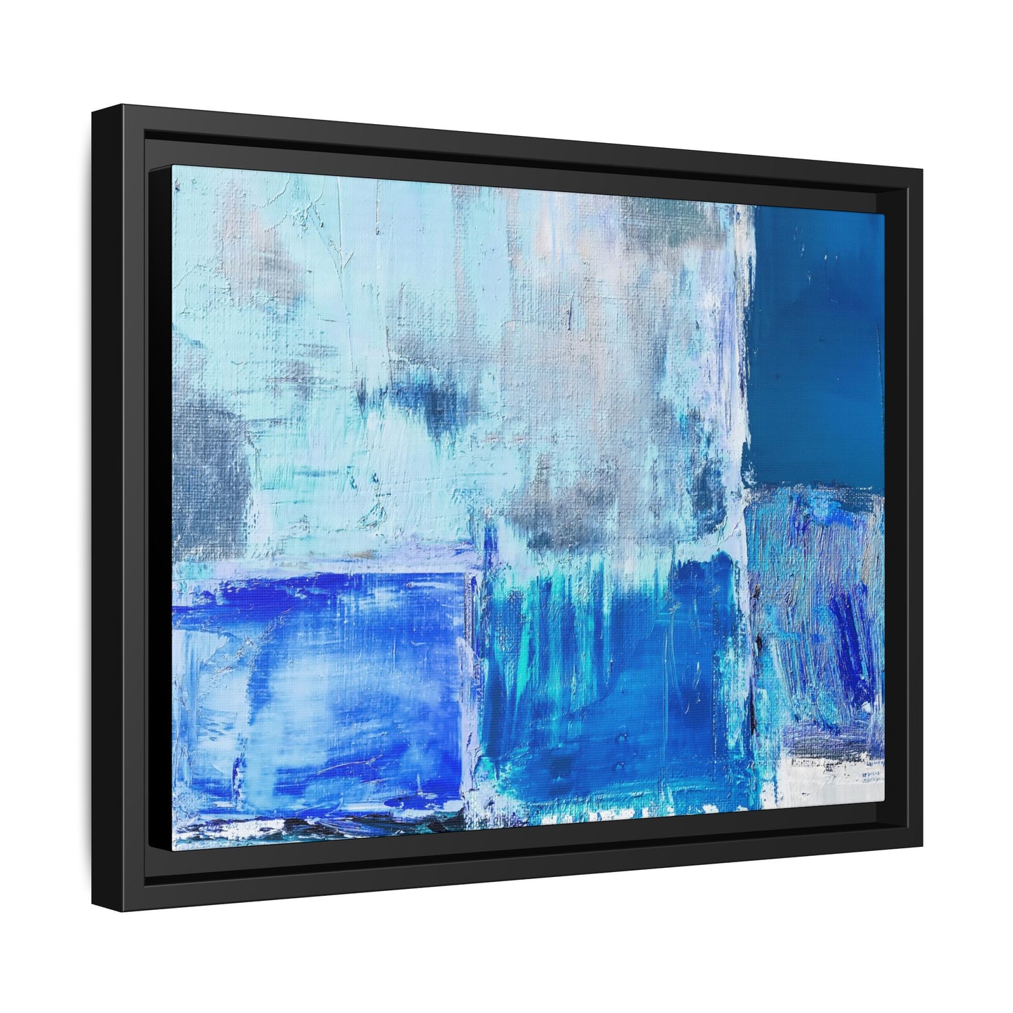 Tableau Beaux Arts Bleu Azur "Série Sign Collections" / Toile encadrée sur caisse américaine