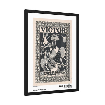 Victor bicycles (1895) by Will Bradley / Affiche Encadrée Série Vintage Ads Collection